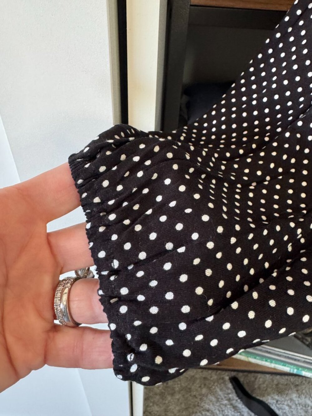 Michael Michael Kors Knit Polka Dot 3/4 Sleeve Knit Scoop Neck Top - Size L - Picture 3 of 5